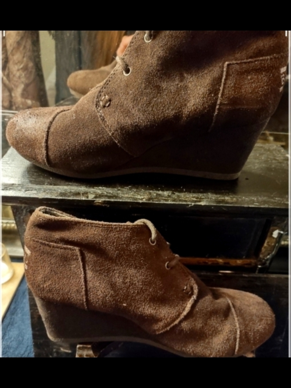 Skechers Women's Brown Suede Wedge Ankle Booties